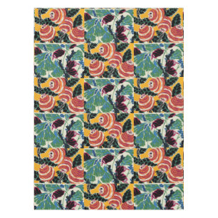 Vibrant Magenta & Orange Abstract Flower Art Tablecloth