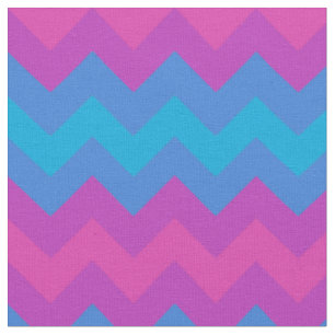 Vibrant Magenta Pink and Blue Chevrons Fabric