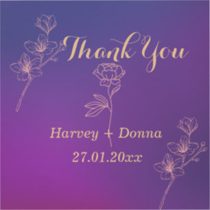 Vibrant Magenta Purple Thank you Wedding