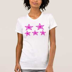 Vibrant Magenta Star Shapes Graphic T-Shirt