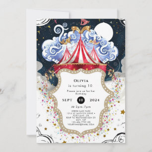 Vibrant Magical Circus Birthday Invitation