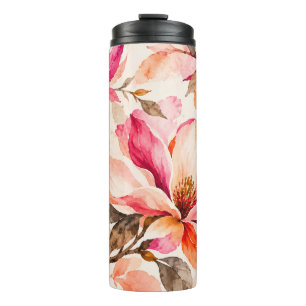 Vibrant Magnolia Botanical Floral Design Thermal Tumbler