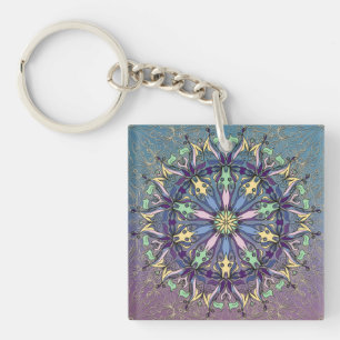 Vibrant Mandala Acrylic Keychain