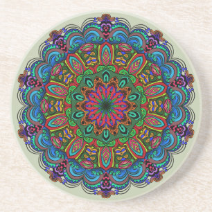 Vibrant Mandala Floral & Geometric Pattern Coaster