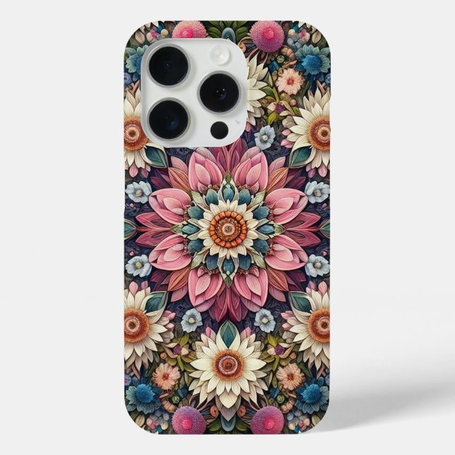 Vibrant Mandala Floral iPhone Case (Back)