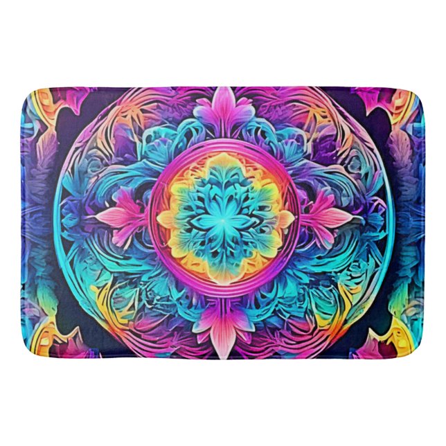 Vibrant Mandala Spirit Bath Mat (Front)