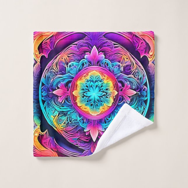 Vibrant Mandala Spirit Bath Towel Set (Wash Cloth)