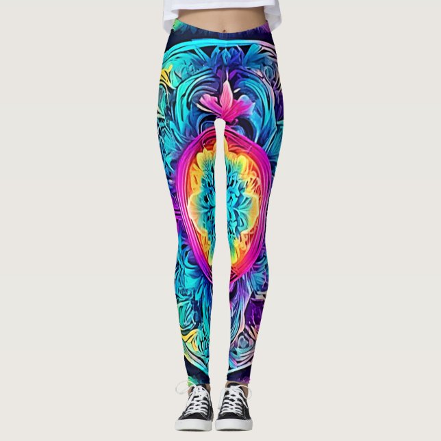 Vibrant Mandala Spirit Leggings (Front)