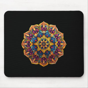 Vibrant Mandala Zen Floral Pattern For Meditation Mouse Pad