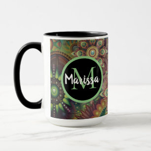 Vibrant Mandalas Monogram Mug