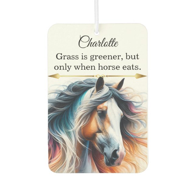 Vibrant mane horse  car air freshener (Front)