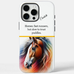 Vibrant maned horse - AI art iPhone 16 Pro Max Case