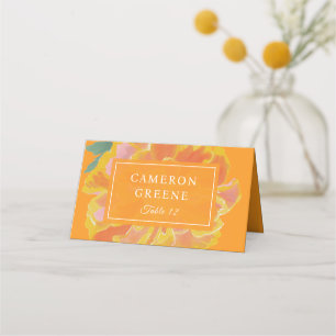 Vibrant Marigold Orange Wedding Place Card