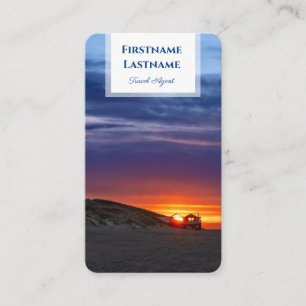 Vibrant maritime beach sunset travel agent ocean business card