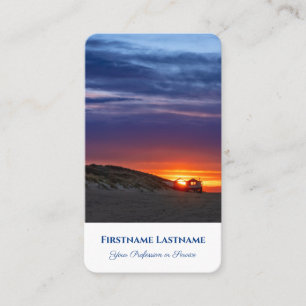 Vibrant maritime beach sunset travel agent ocean business card