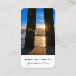 Vibrant maritime beach sunset travel agent ocean business card
