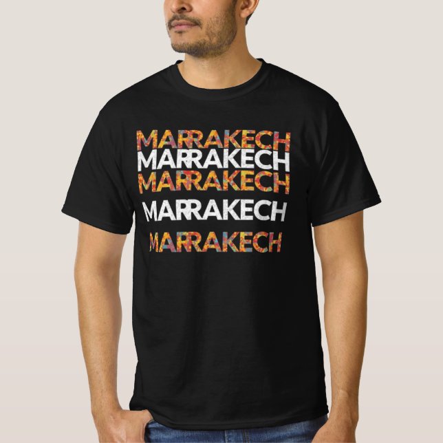 Vibrant Marrakech Modern Art T-Shirt (Front)