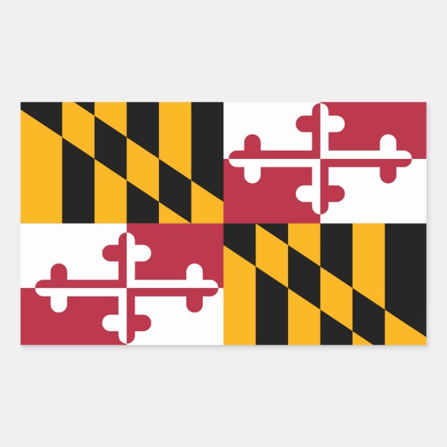 Vibrant Maryland State Flag Rectangular Sticker (Front)