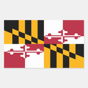 Vibrant Maryland State Flag Rectangular Sticker