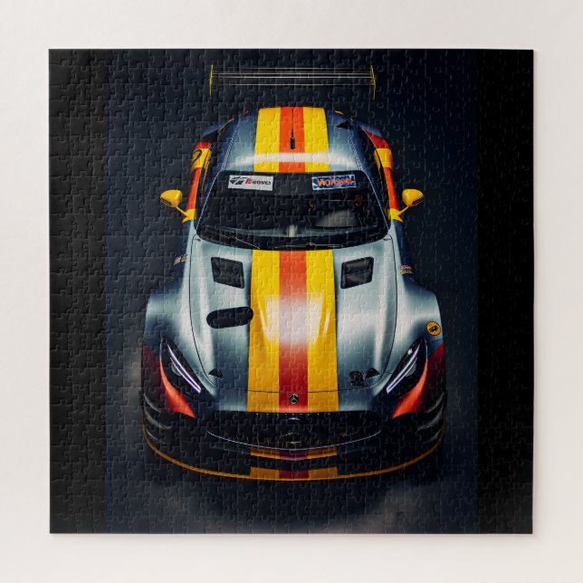 Vibrant Matte Race Car Jigsaw Puzzle-Fun and Game Jigsaw Puzzle (Vertical)