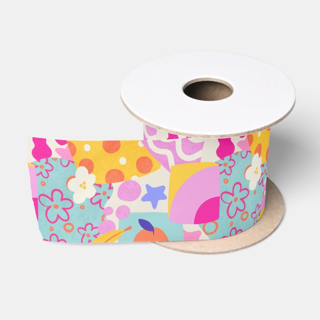 Vibrant Maxi Patchwork Satin Ribbon (Spool)