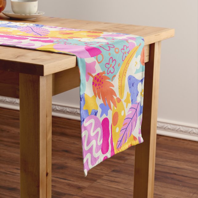Vibrant Maxi Patchwork Short Table Runner (In Situ)