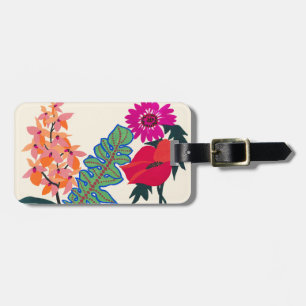 Vibrant Maximalist Boho Floral Garden Art Luggage Tag