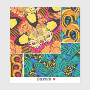 Vibrant Maximalist Pink & Teal Butterfly Art