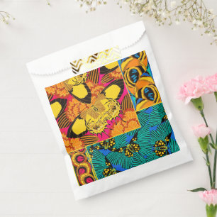 Vibrant Maximalist Pink & Teal Butterfly Art Favour Bag