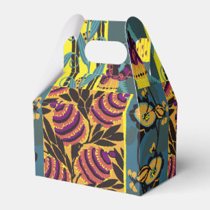 Vibrant Maximalist Purple & Teal Floral Print Favour Box