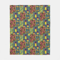 Vibrant Maximalist Purple & Teal Floral Print