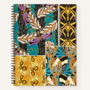 Vibrant Maximalist Teal & Purple Butterfly Art Notebook