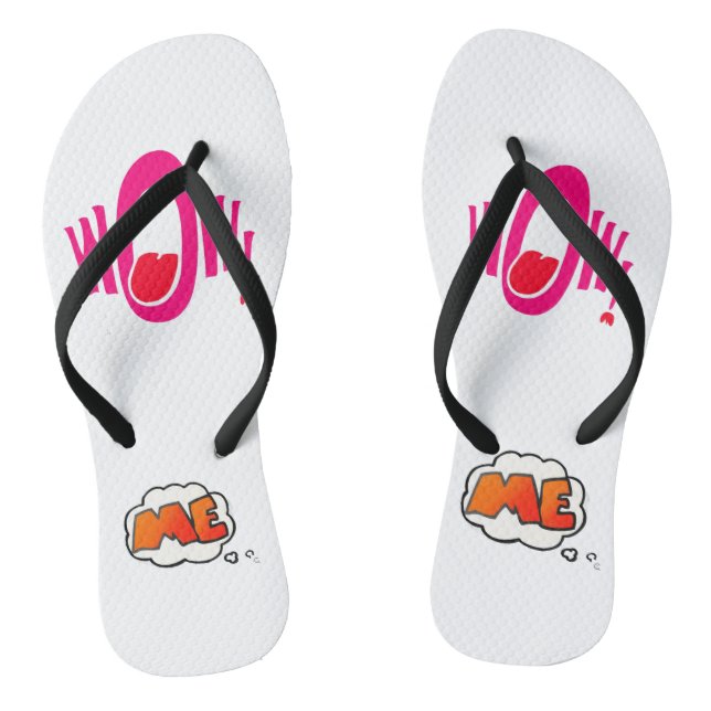 Vibrant "ME" Custom Flip Flops - Fun Graphic Summe (Footbed)