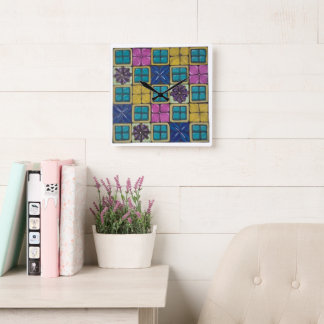 Vibrant Mediterranean Tile Wall Clock
