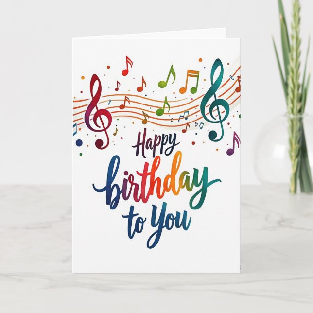 Vibrant Melody Birthday Card (Front)