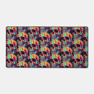 Vibrant Melting Skull Desk Mat