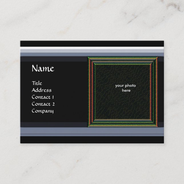 VIBRANT MEMORY MONOGRAM gem blue Business Card (Front)
