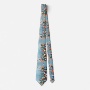 Vibrant Metallic Pale Blue Silver Gold Bronze  Tie