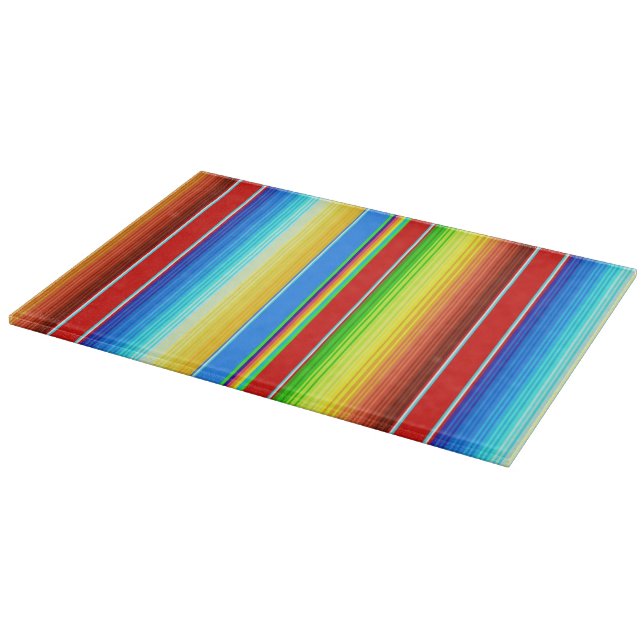 Vibrant Mexican Blanket Traditional Spanish Serape Cutting Board (Corner)