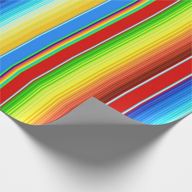 Vibrant Mexican Blanket Traditional Spanish Serape Wrapping Paper (Corner)