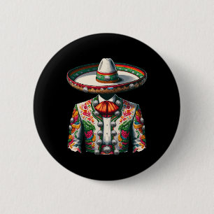 Vibrant Mexican Charro Suit Traditional Mariachi 6 Cm Round Badge