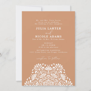 Vibrant Mexican Fiesta Rainbow Mandala Wedding Invitation