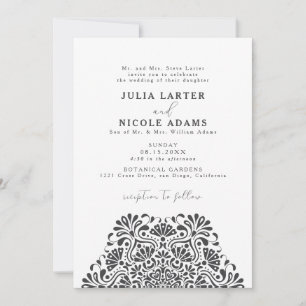 Vibrant Mexican Fiesta Rainbow Mandala Wedding Invitation