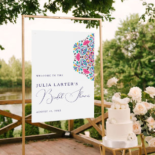 Vibrant Mexican Fiesta Style Rainbow Bridal Shower Poster