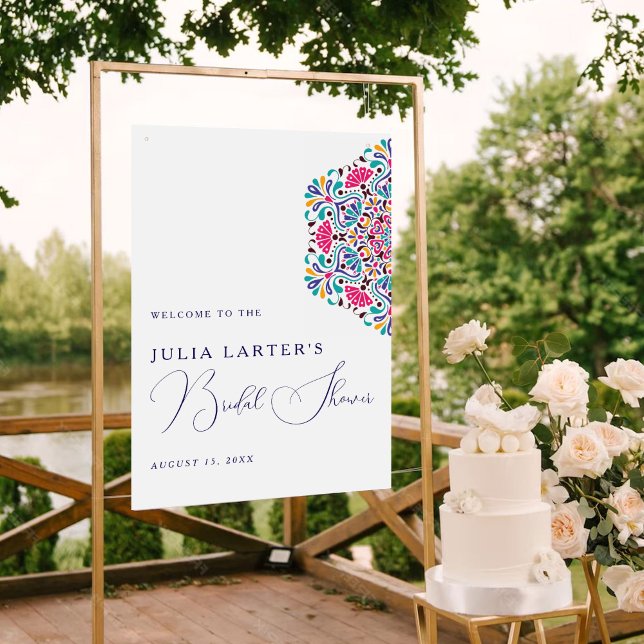 Vibrant Mexican Fiesta Style Rainbow Bridal Shower Poster (Creator Uploaded)