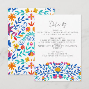 Vibrant Mexican Floral Fiesta Wedding Enclosure Card