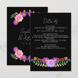 Vibrant Mexican Floral Fiesta Wedding Enclosure Card