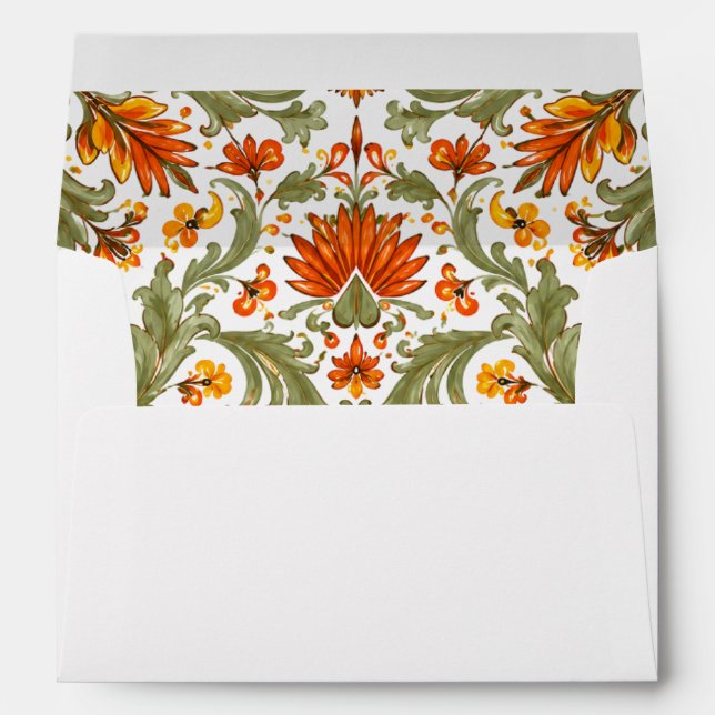 Vibrant Mexican Floral Fiesta Wedding Envelope (Back (Bottom))