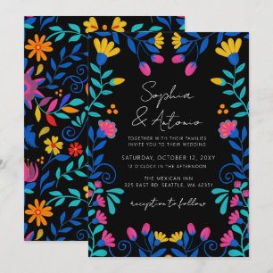 Vibrant Mexican Floral Fiesta Wedding Invitation