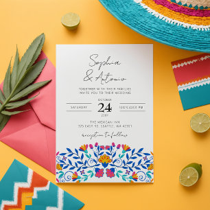 Vibrant Mexican Floral Fiesta Wedding Invitation